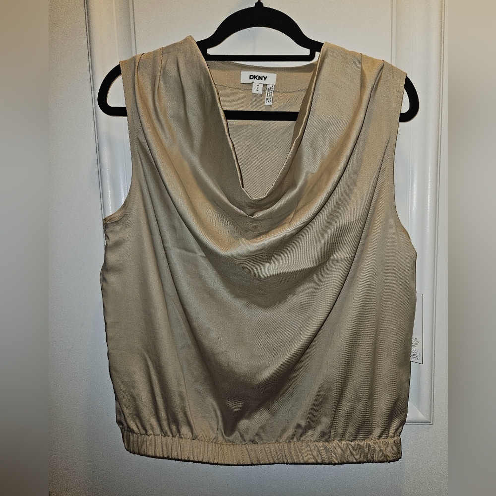 NWT DKNY Tan Sleeveless‎ Blouse